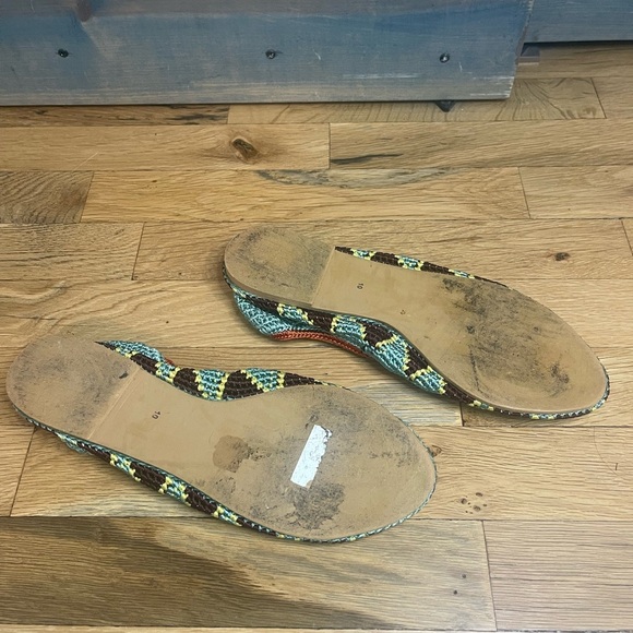 Kashura Ballerina Low Sage Crochet Flats Size 10 - Picture 5 of 9